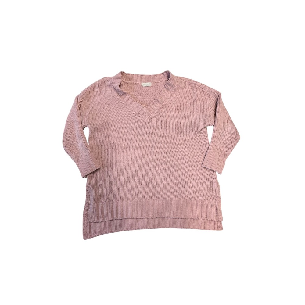 Altar'd State Sweater V-Neck Ribbed Knit Pullover Casual Pink Size‎ S